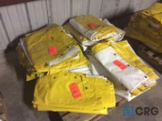 Lot of asst yellow and white tent sides including (4) 7 X 16, (5) 8 X 16, (2) 7 X 8, (10) 7 X 10