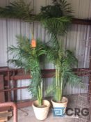 Lot of (2) artificial palm trees