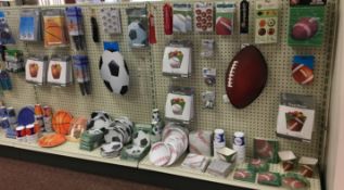 Lot of asst sports themed decor