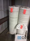 Lot of (50) white metal / plastic folding stack chairs