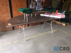 Lot of (2) asst 1/2 round folding tables