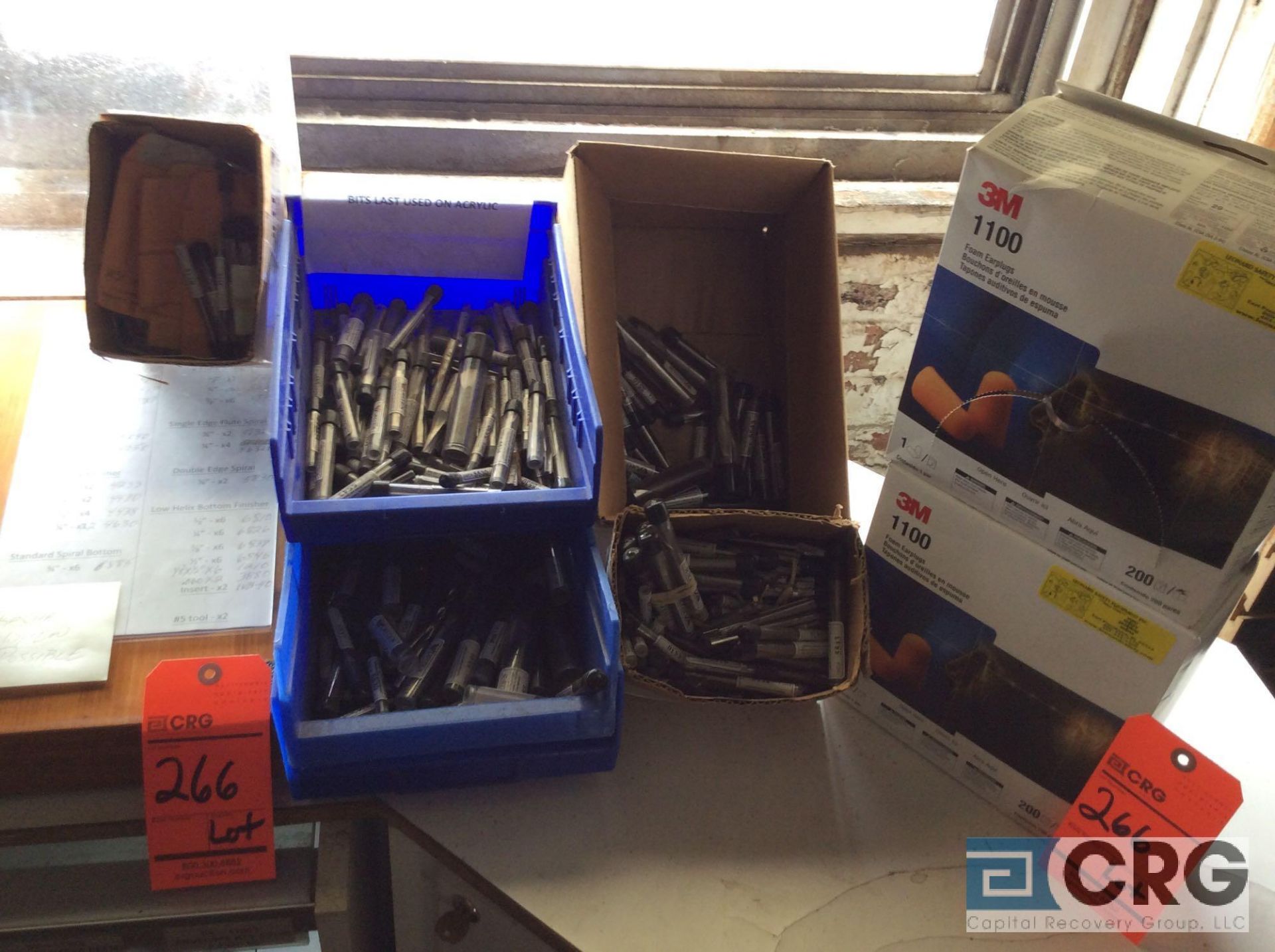 Lot consists of assorted carbide tooling, lock out/tag out safety equipment, pex tubing 3/4 in. x 25