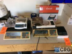 Lot of (2) Toledo digital counting scales m/n 8581, (1) Optima OPH-T602, (1) Escali precision