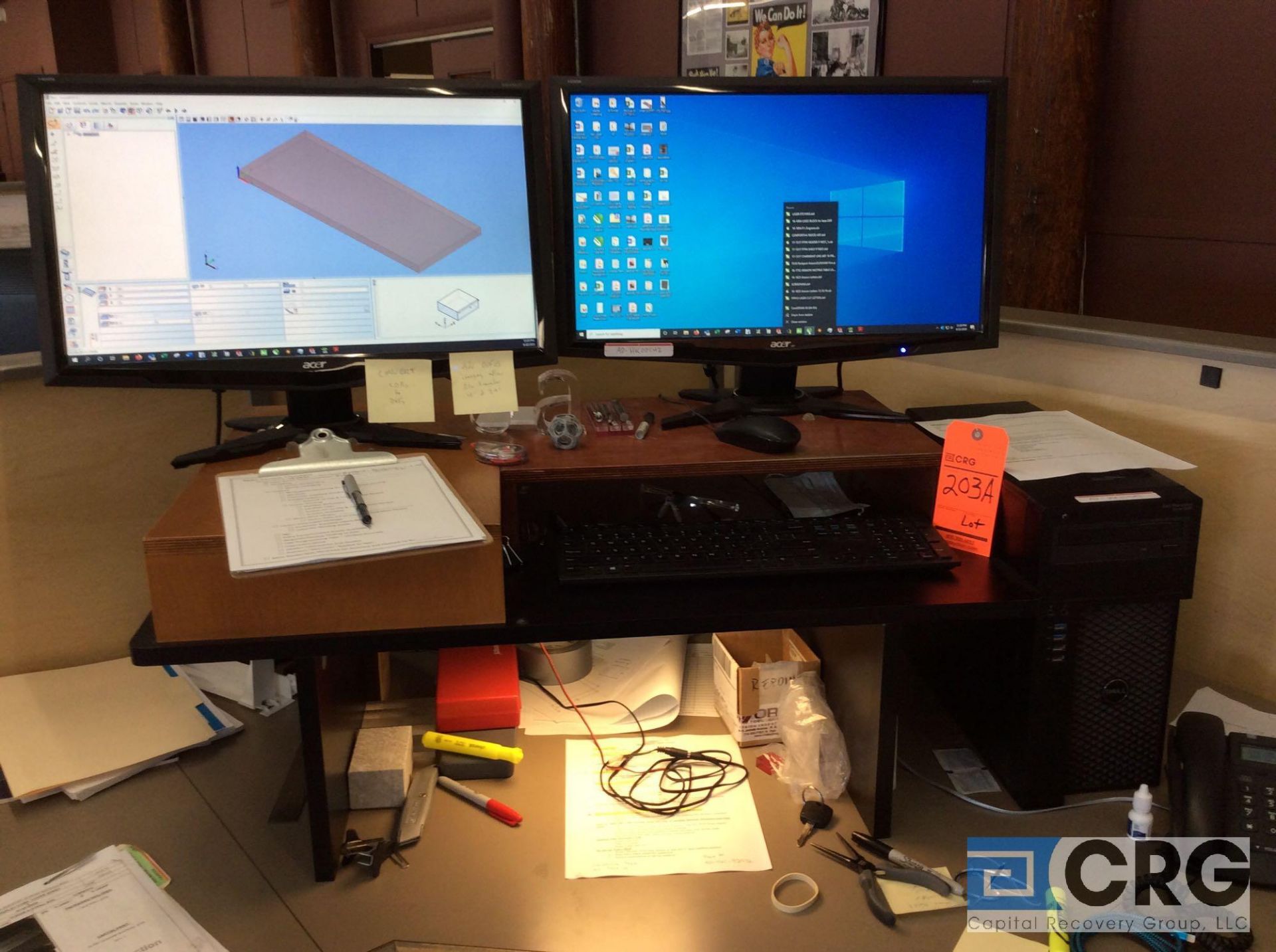 Dell Precision Tower 3620, 5, and CorelDraw X8 software programs installed , used on CNC