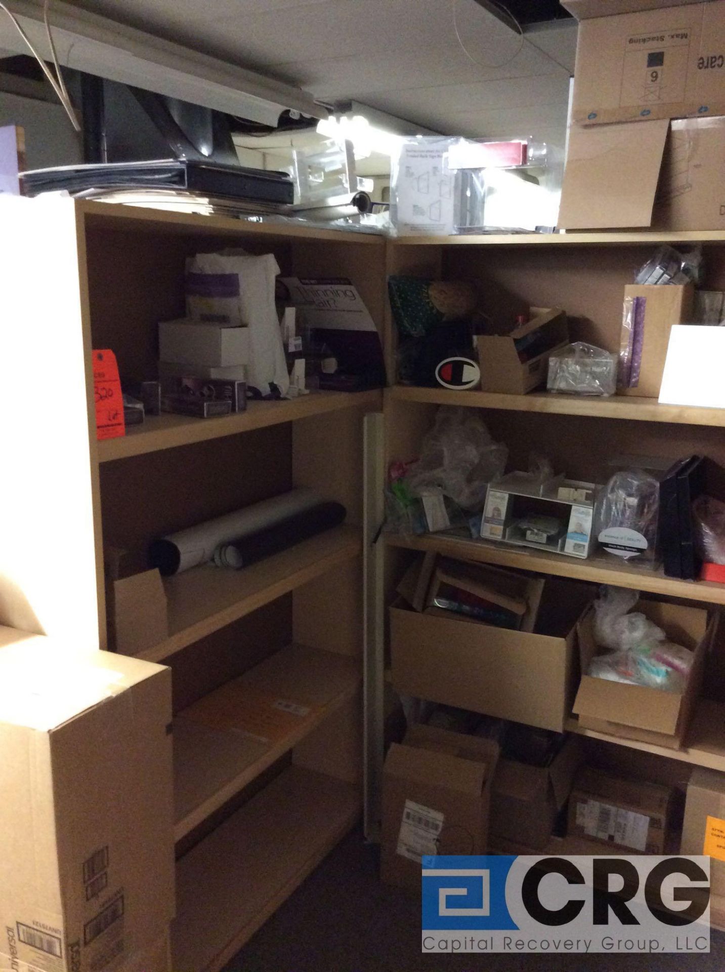 Lot of entire room, to include shelving, metal cabinets, metal filing cabinets, displays, road - Image 6 of 10
