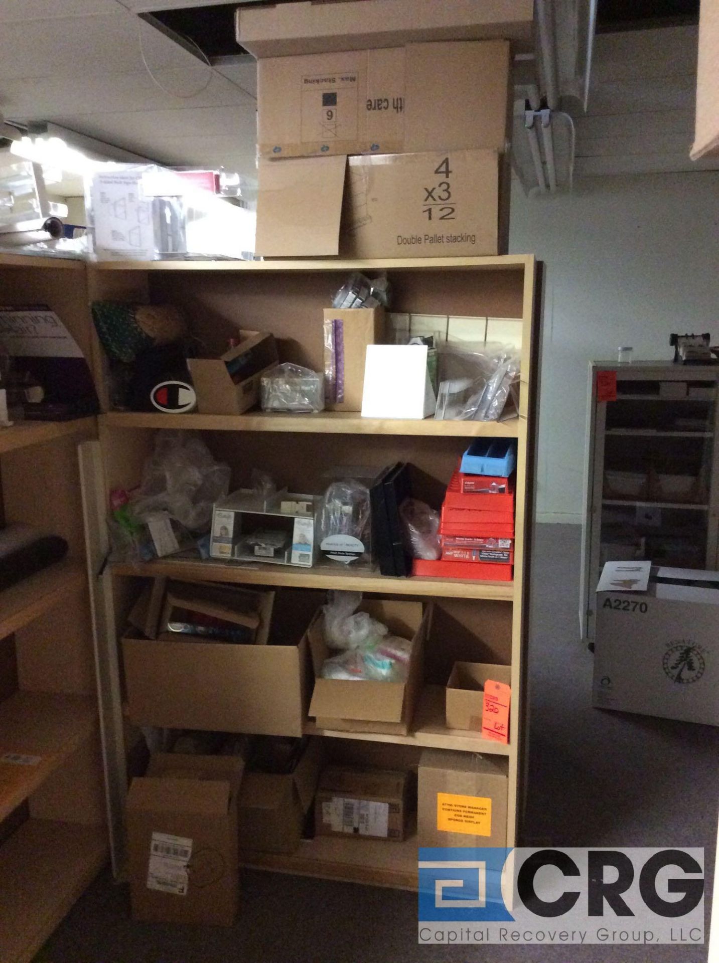 Lot of entire room, to include shelving, metal cabinets, metal filing cabinets, displays, road - Image 7 of 10