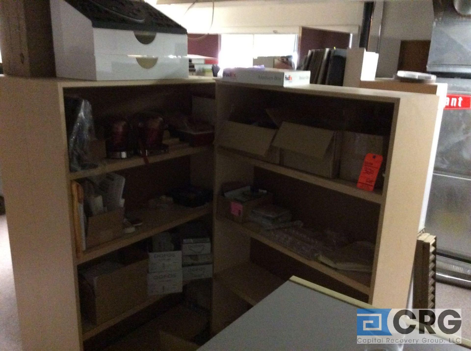 Lot of entire room, to include shelving, metal cabinets, metal filing cabinets, displays, road - Image 9 of 10