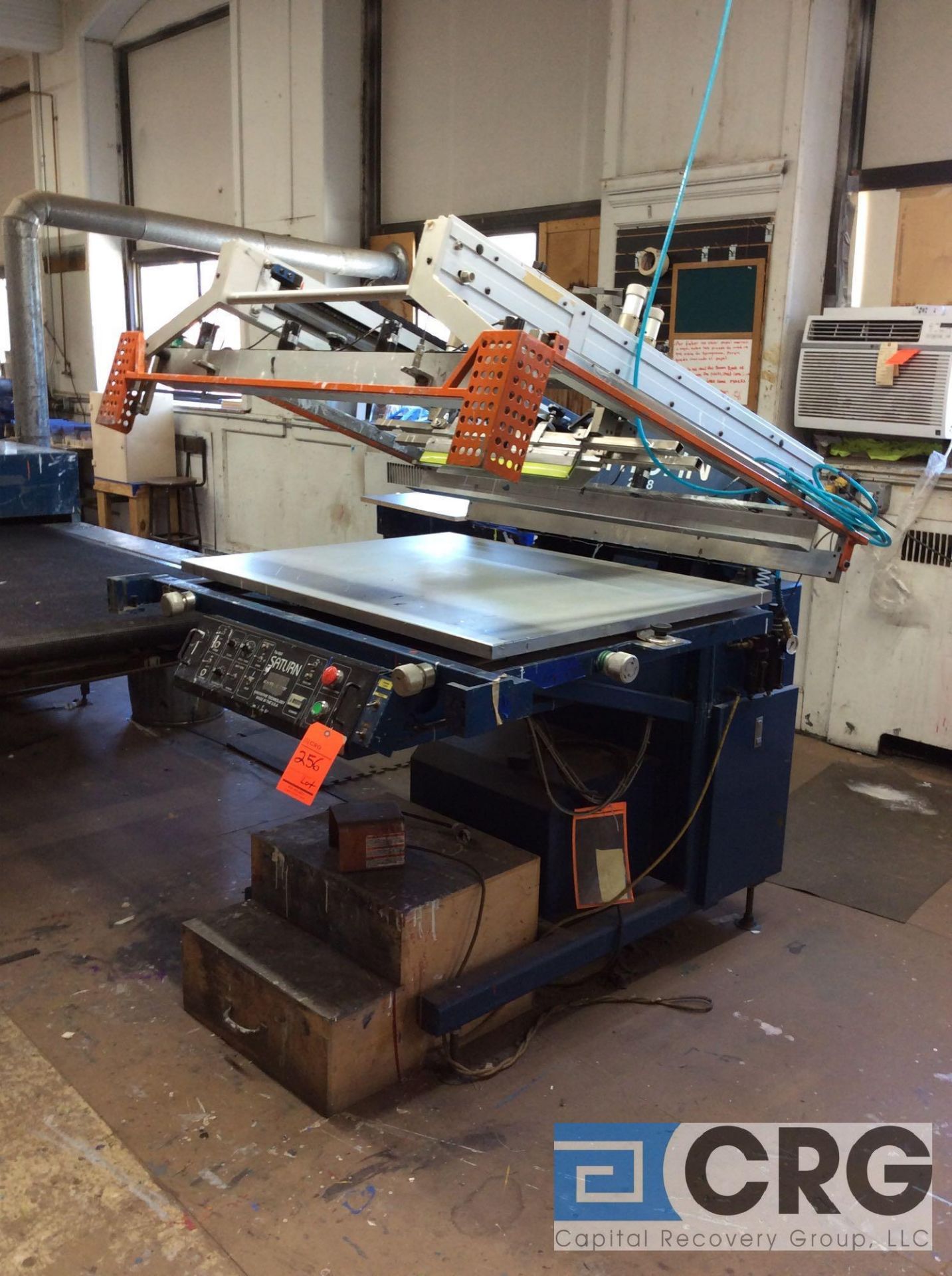 M & R Saturn 30 in. X 40 in. semi-automatic screen printing press with auto take off conveyor - Image 2 of 4