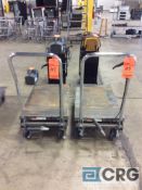 Lot of (2) Haul Master hydraulic lift tables, 1000 lbs capacity 20 in. x 32 in.