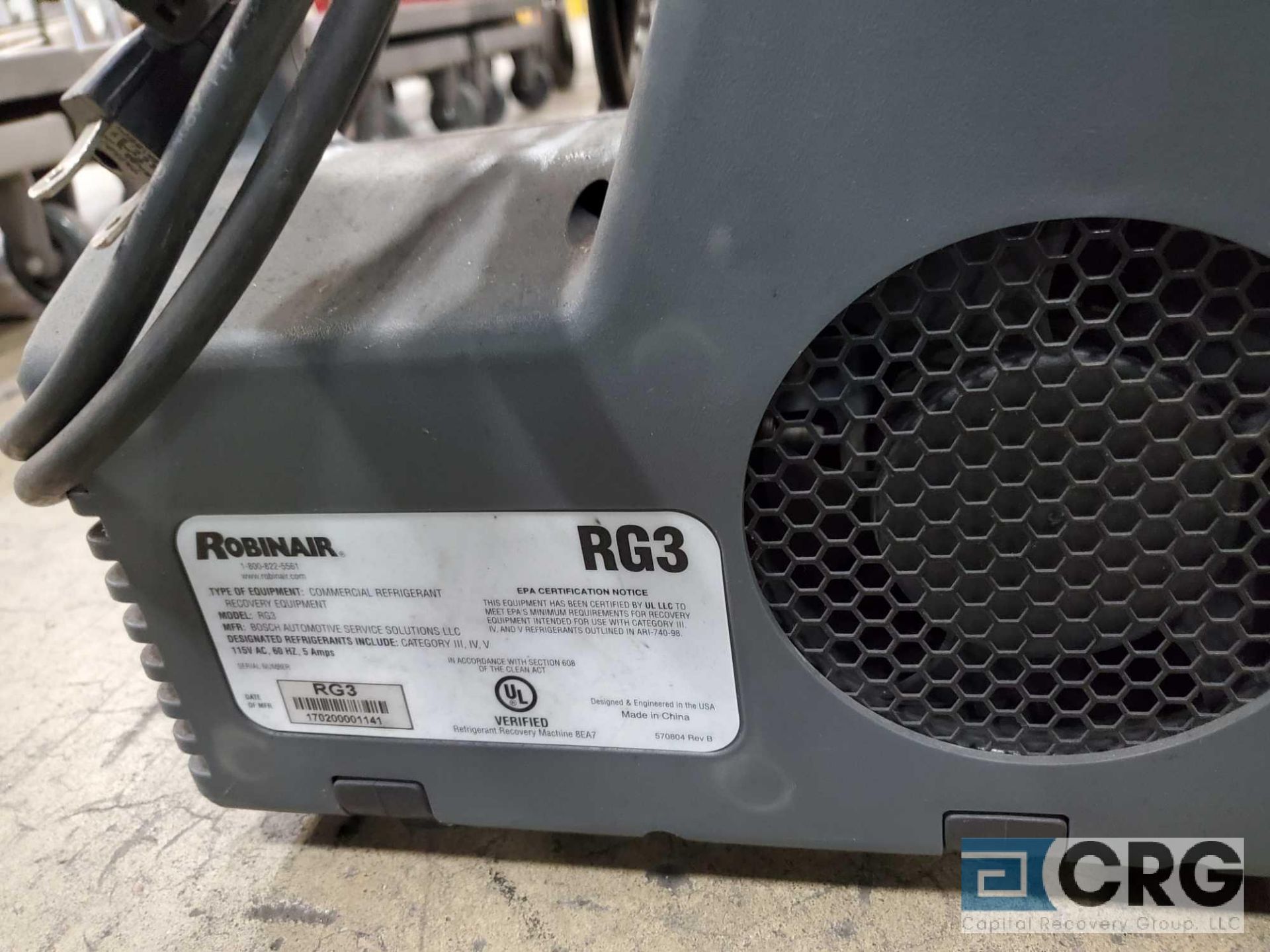 Robinair RG3 commercial refrigerant recovery unit (unit doesn't come with hoses) - Image 2 of 3