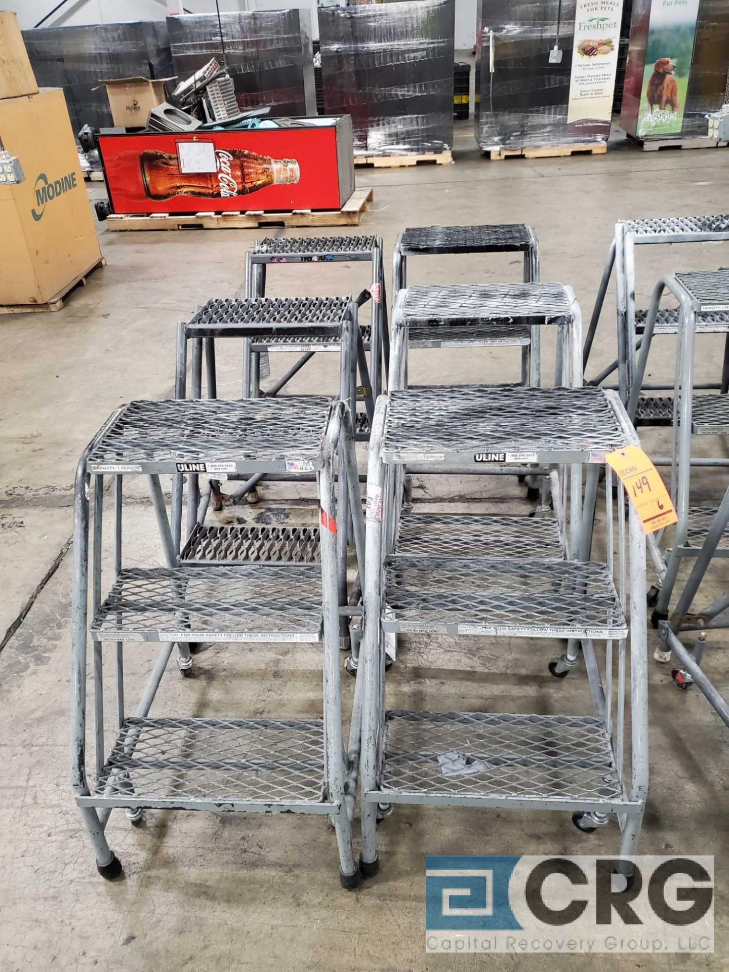 Lot consists of (6) Uline 36 in. step ladders