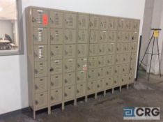 Lot of (60) doors metal day lockers, (1) 24 section and (2) 18 sections