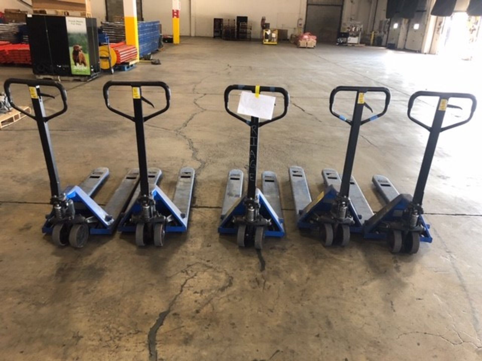 Lot of (5) narrow aisle pallet jacks