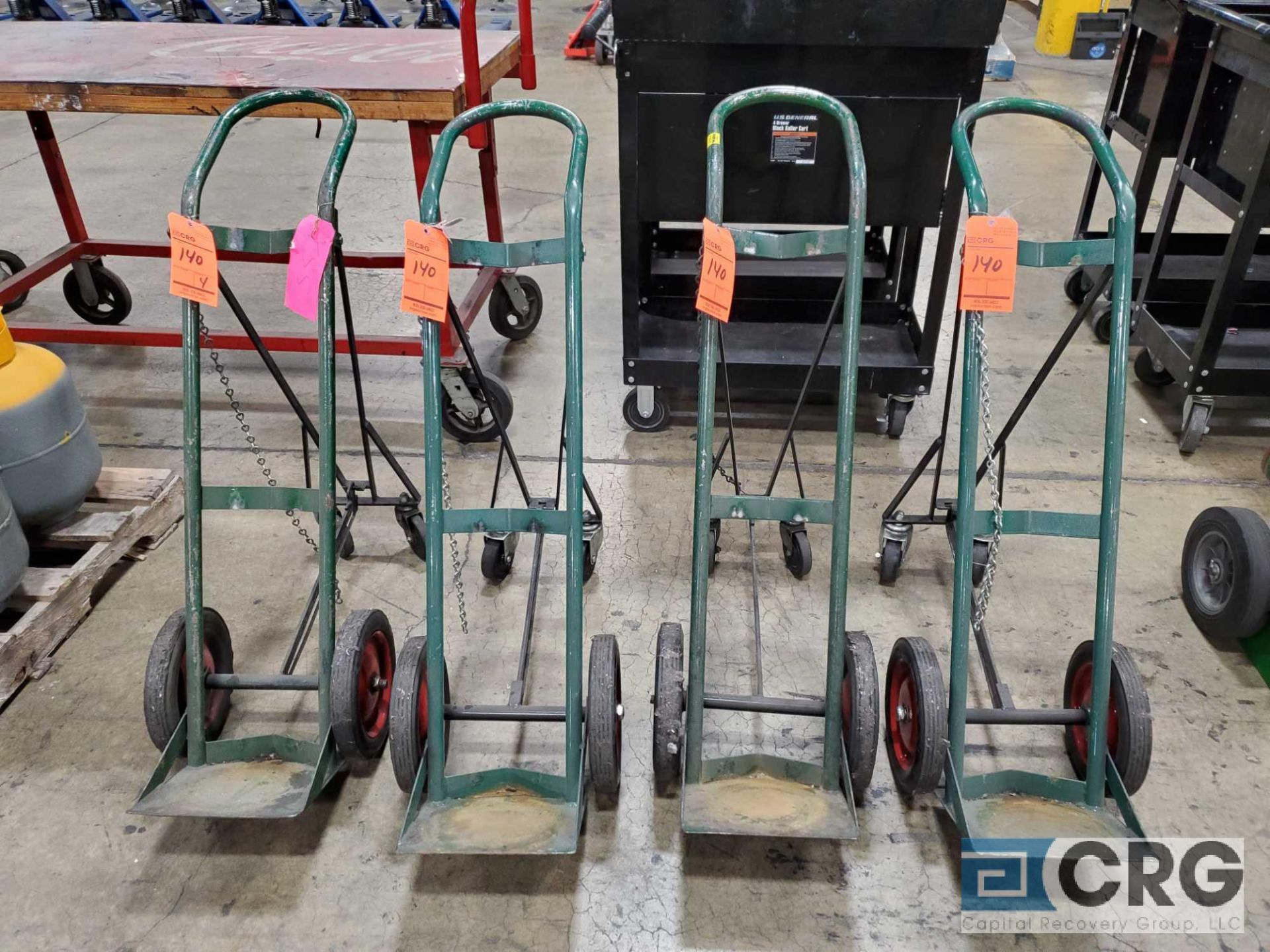 (4) portable acetylene tank carts