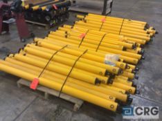 A-Safe steel post and PVC safety barriers including (20) steel posts with floor mount flanges, (