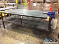 Lot consists of (1) steel welding/working table 8 feet long x 4 feet deep with vise