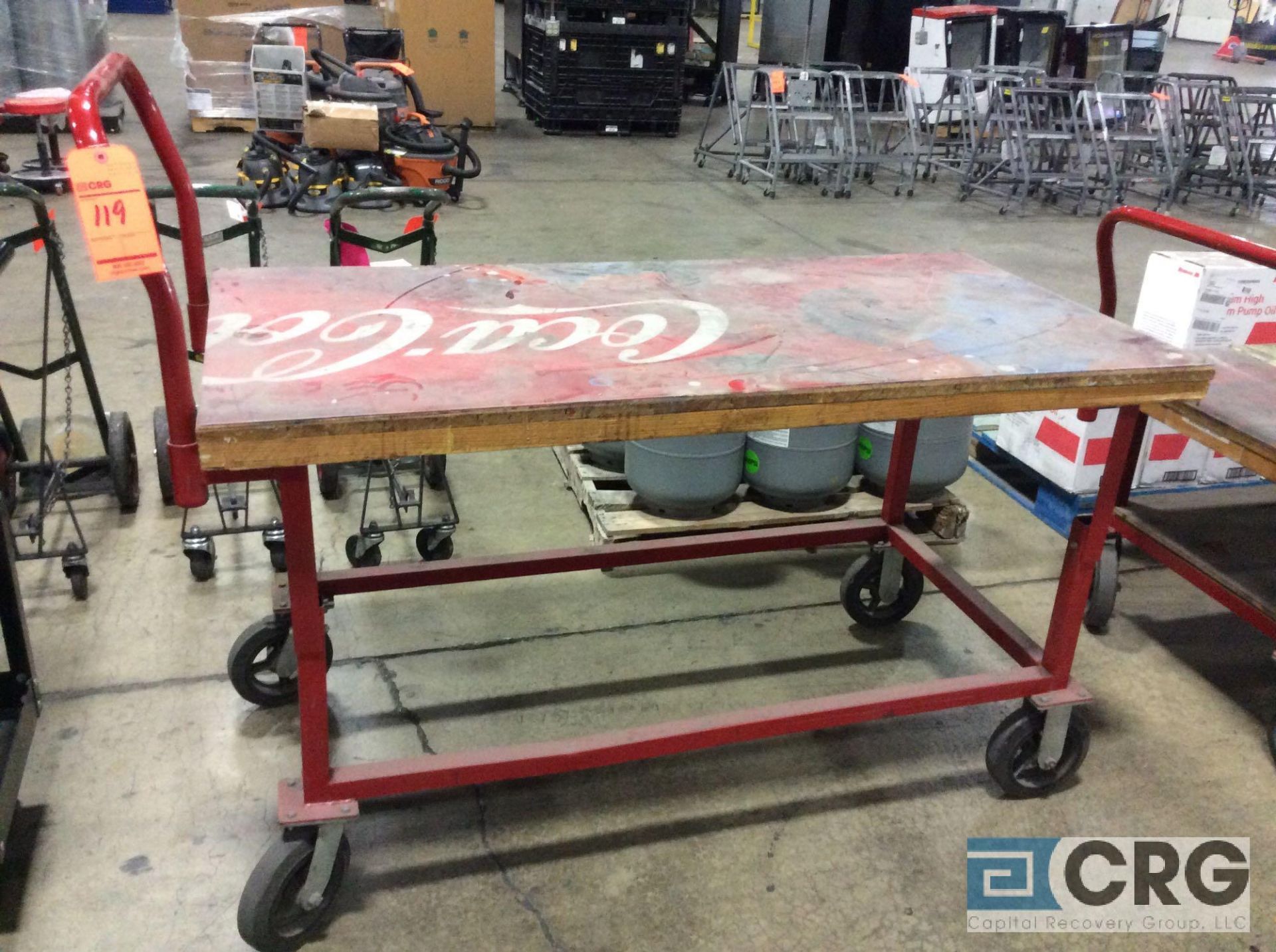Dayton work platform cart 30 in. x 60 in., adjustable frame, 1200 lbs capacity m/n 4ZZ66