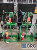 Lot consists of (2) cutting torch carts with regulators, torch heads, hoses and fire extinguisher