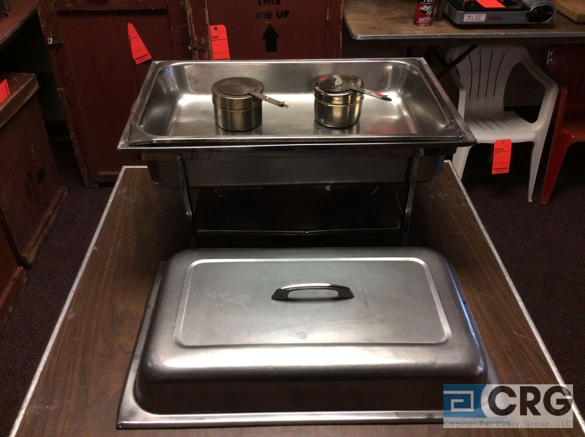 Lot of (4) 8 Qt rectangular stainless chafing dishes, 12 x 20