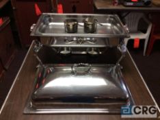 Lot of (2) 8 Qt silver plated rectangular chafing dishes, 12 x 20
