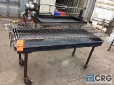 Lot of (4) Big John Steel frame charcoal grills 60 in. long x 24 in. wide with top