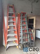 Lot of fiberglass step ladders including (3) 10 foot, (3) 8 foot, (1) 6 foot and (1) 4 foot