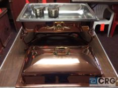 Lot of (2) 8 Qt copper plated rectangular Chafing dishes, 12 x 20