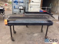 Lot of (4) Big John Steel frame charcoal grills 60 in. long x 24 in. wide with top