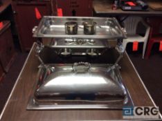 Lot of (2) 8 Qt silver plated rectangular chafing dishes, 12 x 20