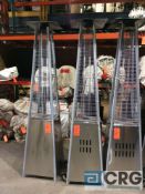 Lot of (2) Fire Sense stainless steel pyramid style patio heaters