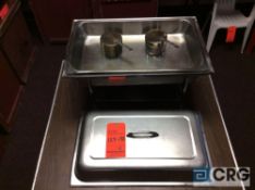 Lot of (4) 8 Qt rectangular stainless chafing dishes, 12 x 20