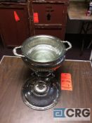 Lot of (3) 3 Qt round silver plated chafing dishes, 10 in. diameter
