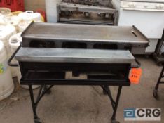 16 in. X 34 in. portable gas grill with griddle top, griddle top measures at 40 in. long x 12 in.