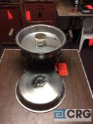 Lot of (4) 6 Qt round stainless chafing dishes, 14 in. diameter