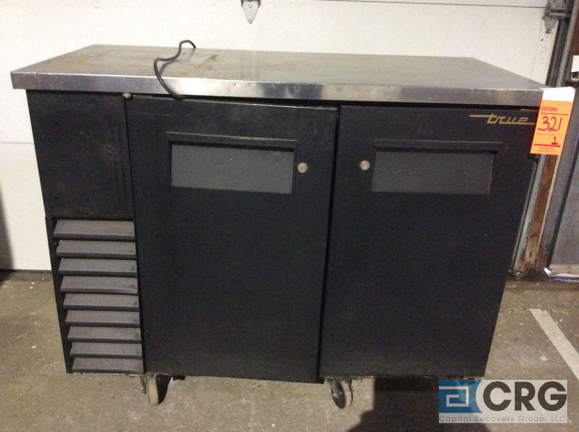 True m/n TBB-24-48 back bar cooler, (2) full doors, (2) section cooler, 49 in. (W) x 20 in. (D) x 36