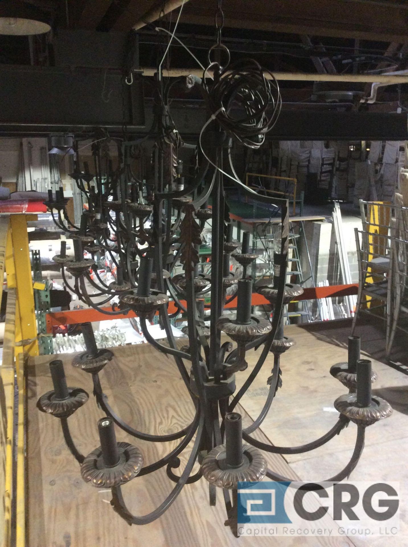 Lot of chandeliers including (4) black single tier and (4) black double tier - Image 2 of 2