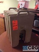 Lot of (4) Cambro 10 gallon portable thermal dispensers (TAN)