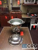 Lot of (2) 8 Qt round silver plated chafing dishes, 12 in. diameter