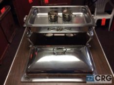 Lot of (2) 8 Qt silver plated rectangular chafing dishes, 12 x 20