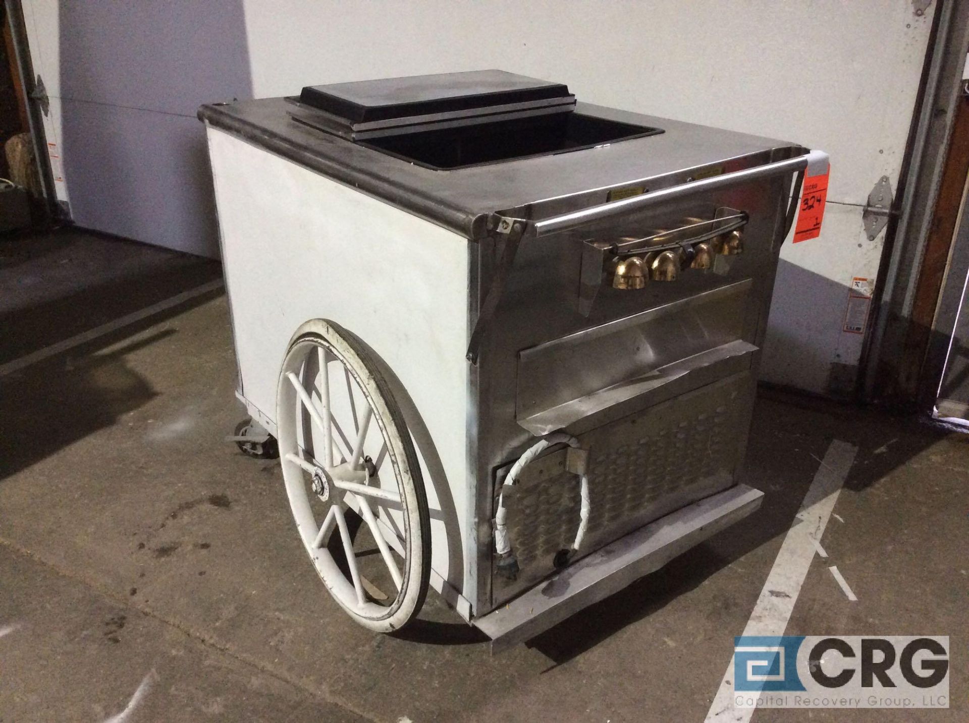 C. Nelson m/n BDC-8 portable ice cream/frozen dessert freezer cart with umbrella, 44 in. Long x 30.5 - Image 3 of 3