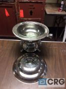 Lot of (3) 2 Qt round silver plated chafing dishes, 9 in. diameter