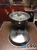 Lot of (3) 6 Qt round stainless chafing dish, 14 in. diameter