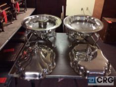 Lot of (2) 4.5 Qt assorted oval silver plated chafing dishes