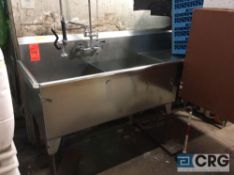 6 foot 2-compartment stainless steel sink with with sprayer and right side drainboard