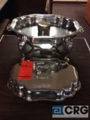 Lot of (2) 4.5 Qt assorted oval silver plated chafing dishes