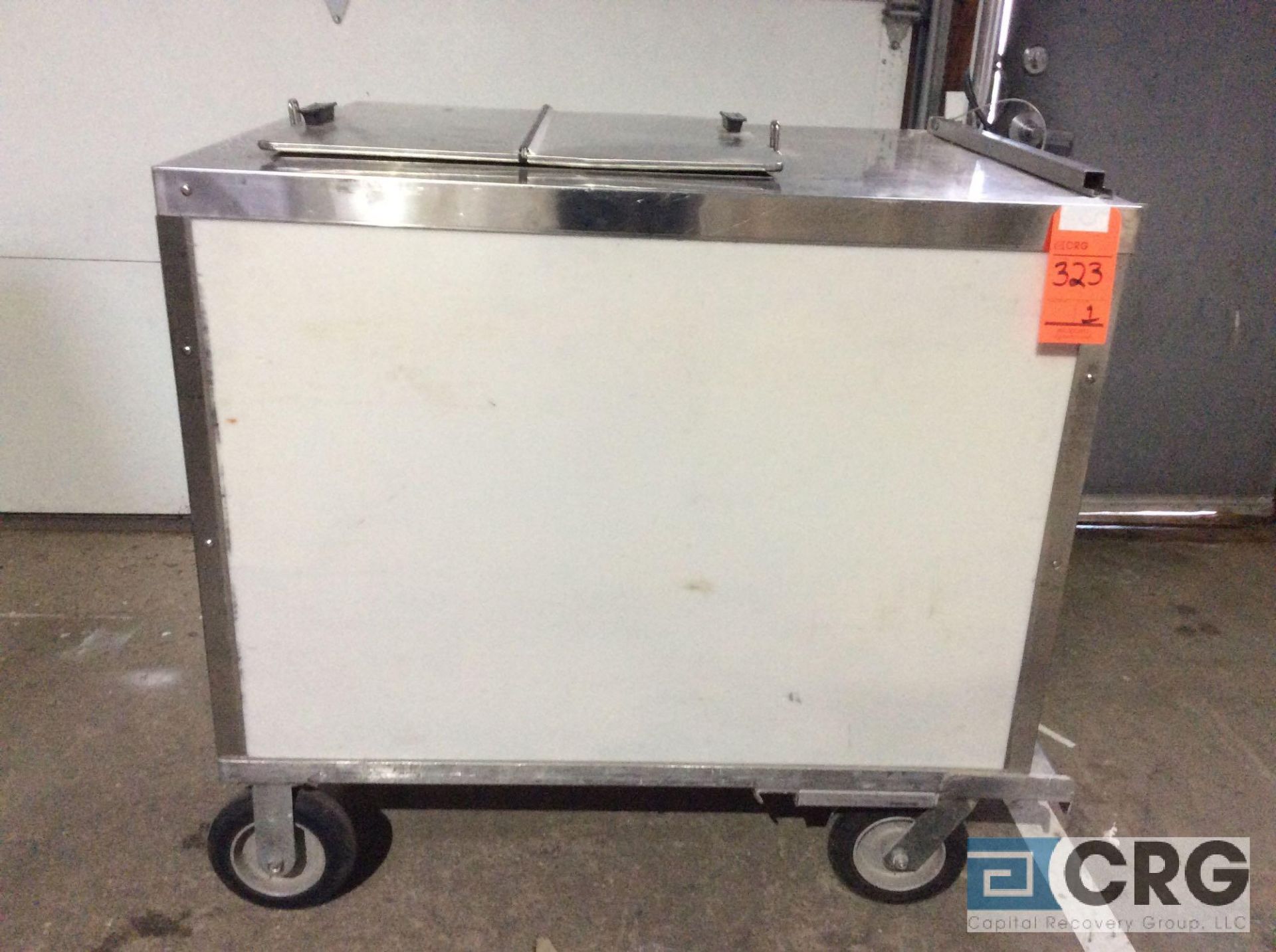 C. Nelson m/n BDC-8 portable ice cream/frozen dessert freezer cart with umbrella, 44 in. Long x 30.5