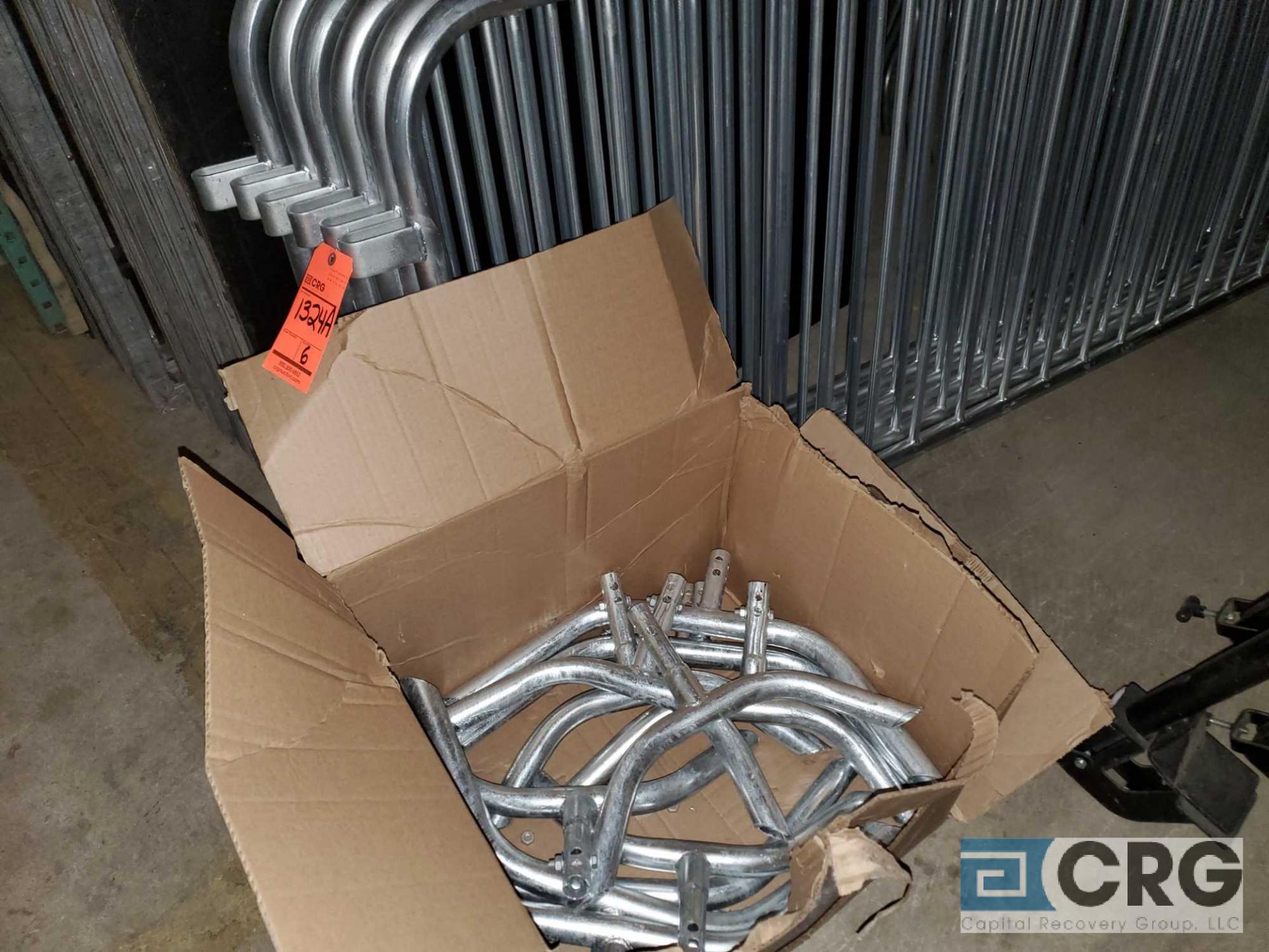 Lot consists of (6) 8 ft sections of aluminum crowd control barriers with accessories - Image 3 of 3