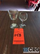 Lot of (228) cocktail stem glasses, and (84) 4 oz. wine glasses, with (12) racks, add'l $5 fee per