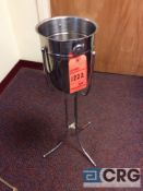 Lot of (17) stainless steel champagne buckets with (12) collapsible stainless steel stands