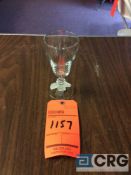 Lot of (336) 7 oz. tulip wine/beer fizz glasses, with (14) racks, add'l $5 fee per rack